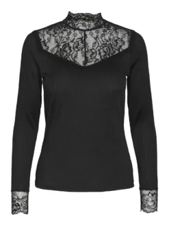 YASBLACE TOP MET LANGE MOUWEN -YAS Verkoopwinkel 26031749 Black 001