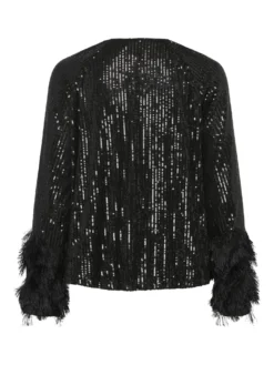 YASFLOW TOP MET LANGE MOUWEN -YAS Verkoopwinkel 26037683 Black 002