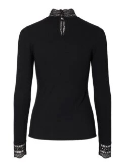 YASELLINA HOGE KRAAG TOP MET LANGE MOUWEN -YAS Verkoopwinkel 26037887 Black 002