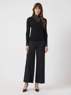 YASELLINA HOGE KRAAG TOP MET LANGE MOUWEN -YAS Verkoopwinkel 26037887 Black 005