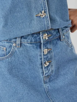 YASCECI DENIM MINIROK -YAS Verkoopwinkel 26038112 MediumBlueDenim 006