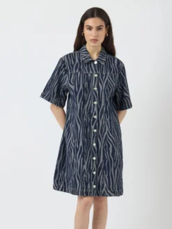 YASLORA 2/4 MINI DENIM JURK