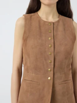 YASSUDA LEER GILET -YAS Verkoopwinkel 26038773 SepiaTint 006