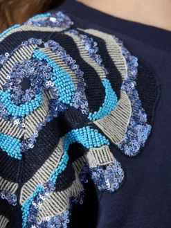 YASBLUGA MET DECORATIE SWEATSHIRT -YAS Verkoopwinkel 26039247 NavyBlazer 1231919 007