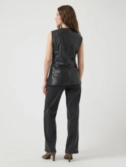 YASVERA LEER GILET -YAS Verkoopwinkel 26039275 Black 004
