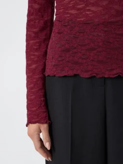 YASCARA KANT TOP MET LANGE MOUWEN -YAS Verkoopwinkel 26039389 TibetanRed 006