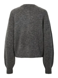 YASJOHI WOL GEBREID VEST -YAS Verkoopwinkel 26040004 MediumGreyMelange 002