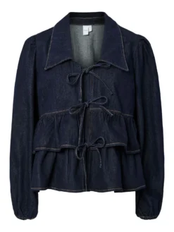 YASCELINA DENIM STRIK TOP -YAS Verkoopwinkel 26040008 DarkBlueDenim 001