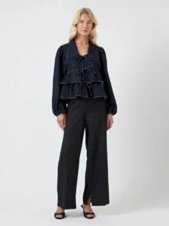 YASCELINA DENIM STRIK TOP -YAS Verkoopwinkel 26040008 DarkBlueDenim 005