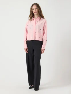 YASLEE KORT GEBORDUURD OVERHEMD -YAS Verkoopwinkel 26040344 QuartzPink 1262305 005